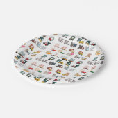 かわいいアルファベットABCトラック、輸送車 ペーパープレート (アングル)