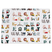 かわいいアルファベットABCトラック、輸送車 ラージペーパーバッグ (正面)