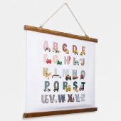 かわいいアルファベットABCトラック、輸送車 吊り下げ型タペストリー (傾斜あり)