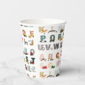 かわいいアルファベットABCトラック、輸送車 紙コップ (裏面)