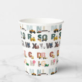 かわいいアルファベットABCトラック、輸送車 紙コップ (右)