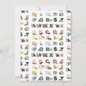 かわいいアルファベットABC動物よちよち歩き誕生日 招待状 (裏面)