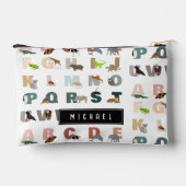 かわいいアルファベットABC動物名前をカスタムする学校 アクセサリーポーチ (裏面)