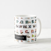かわいいアルファベットABC動物名前をカスタムする学校 コーヒーマグカップ (正面右)