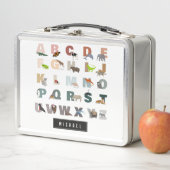 かわいいアルファベットABC動物名前をカスタムする学校 メタルランチボックス (インサイチュ)