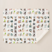 かわいいアルファベットABC動物 シェルパブランケット (正面(横))