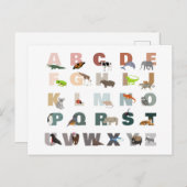 かわいいアルファベットABC動物 シーズンポストカード (正面/裏面)