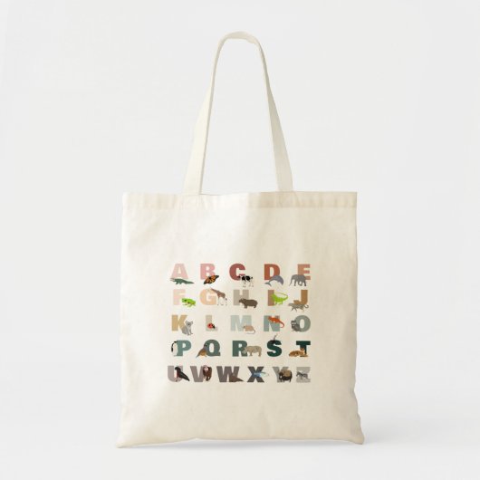 かわいいアルファベットABC動物 トートバッグ (正面)