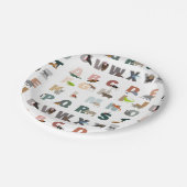 かわいいアルファベットABC動物 ペーパープレート (アングル)