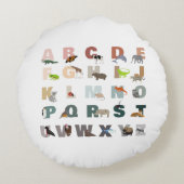 かわいいアルファベットABC動物 ラウンドクッション (裏面)