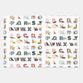 かわいいアルファベットABC動物 ラッピングペーパーシート (正面3)