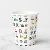 かわいいアルファベットABC動物 紙コップ (裏面)