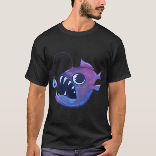 かわいいアンコウ(紫) Tシャツ (正面)