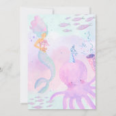 かわいいアンダーザシーフォト誕生日 招待状 (裏面)