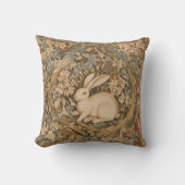 かわいいアンティークウサギの中世タペストリーガーデン クッション (正面)
