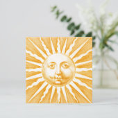 かわいいアンティークヴィンテージ金ゴールドオレンジイエローサン顔 (スタンド正面)