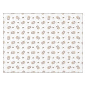 かわいいアースカラーのコーヒーカップ 水彩画 テーブルクロス (正面(横))