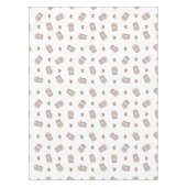 かわいいアースカラーのコーヒーカップ 水彩画 テーブルクロス (正面)