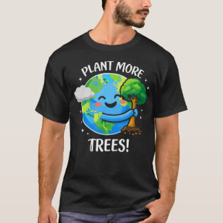 かわいいアースデイツリー 植樹 環境保護Tシャツ Tシャツ