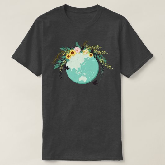 かわいいアースデイフローラグローブ Tシャツ (デザイン正面)
