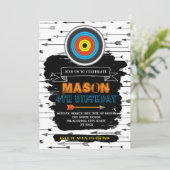 かわいいアーチェリーのパーティーの誕生日の招待 招待状 (スタンド正面)