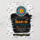 かわいいアーチェリーのパーティーの誕生日の招待 招待状 (正面/裏面)