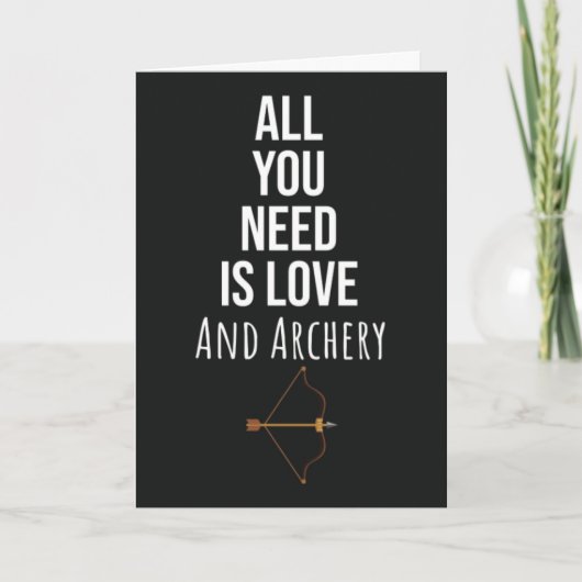 かわいいアーチェリー愛好家カード　弓　矢　アーチャー カード (正面)