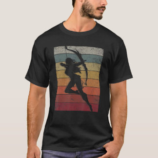 かわいいアーチェリー男性へウィメンキッズアーチェリー Tシャツ
