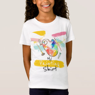 かわいいアーティ絵画ストの子ども用パーティーシャツ Tシャツ