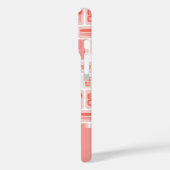 かわいいアートが珊瑚赤の模様モノグラムを供給 Case-Mate iPhoneケース (裏面 / 左)