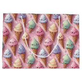 かわいいアートアイスクリームコーン ラージペーパーバッグ (裏面)