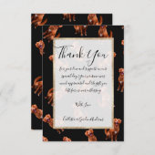 かわいいアートゴールデンレトリバー犬のパターン サンキューカード (正面/裏面)