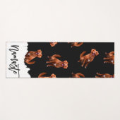 かわいいアートゴールデンレトリバー犬のパターン ヨガマット (正面(横))