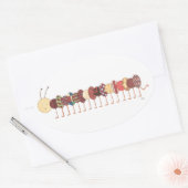 かわいいアートシール – キャタピラ#2-Erin Brie Art Ova 楕円形シール (封筒)