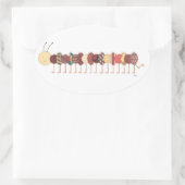 かわいいアートシール – キャタピラ#2-Erin Brie Art Ova 楕円形シール (バッグ)