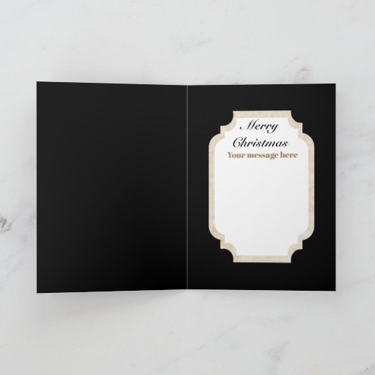 かわいいアートデコのレトロなヴィンテージクリスマス カード (内部)