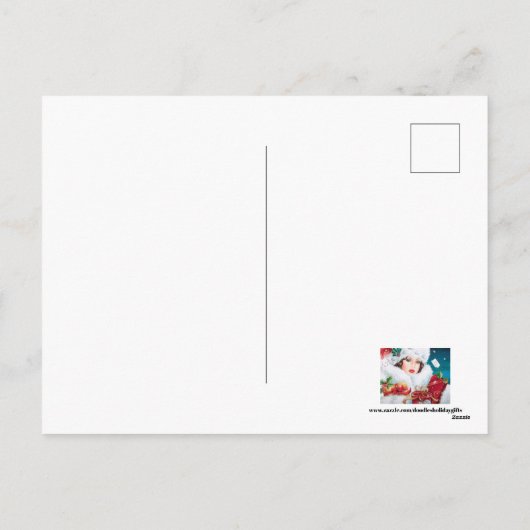 かわいいアートデコのレトロなヴィンテージクリスマス シーズンポストカード (裏面)