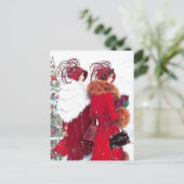 かわいいアートデコレトロヴィンテージレディース シーズンポストカード (スタンド正面)