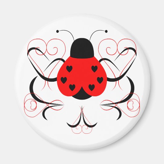 かわいいアートハートラディバグ磁石 マグネット (正面)