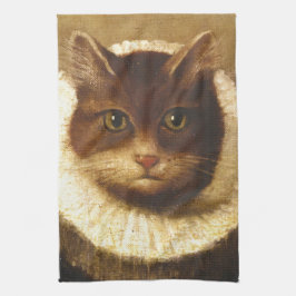 かわいいアートビクトリアンヴィンテージの絵画猫 キッチンタオル