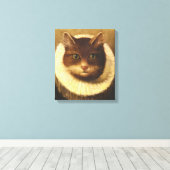 かわいいアートビクトリアンヴィンテージの絵画猫 キャンバスプリント (インサイチュ (ウッドフロア))