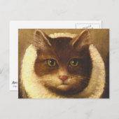 かわいいアートビクトリアンヴィンテージの絵画猫 ポストカード (正面/裏面)