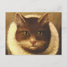 かわいいアートビクトリアンヴィンテージの絵画猫 ポストカード