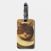 かわいいアートビクトリアンヴィンテージの絵画猫 ラゲッジタグ (裏面縦)