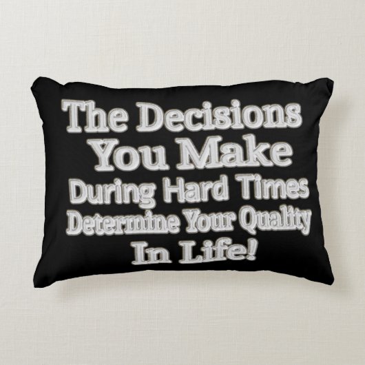 かわいいアートワークデザイン「あなたの人生のクオリティ!」 買 アクセントクッション (正面)