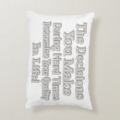 かわいいアートワークデザイン「あなたの人生のクオリティ!」 買 アクセントクッション (裏面(縦))