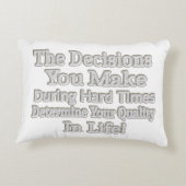 かわいいアートワークデザイン「あなたの人生のクオリティ!」 買 アクセントクッション (裏面)