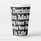 かわいいアートワークデザイン「あなたの人生のクオリティ！」 買 カフェラテマグ (正面)