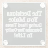 かわいいアートワークデザイン「あなたの人生のクオリティ！」 買 ガラスコースター (裏面)