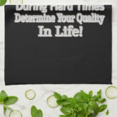 かわいいアートワークデザイン「あなたの人生のクオリティ！」 買 キッチンタオル (折り畳み)